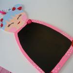 Small Kokeshi doll chalkboard