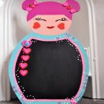 Large Kokeshi doll chalkboa..