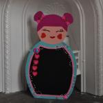 Large Kokeshi doll chalkboa..